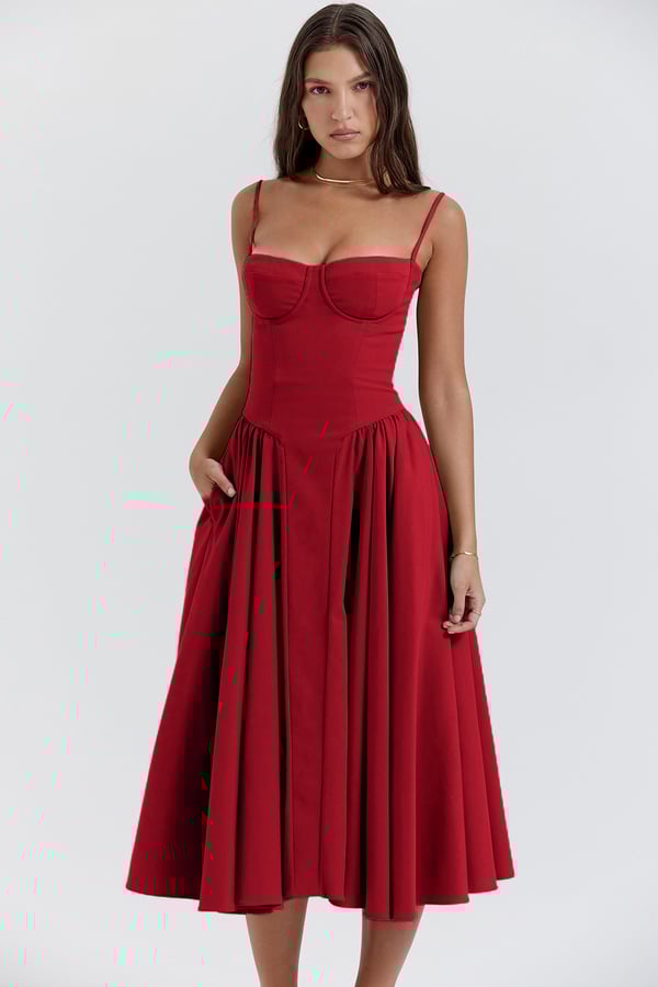 Ellie Sleeveless Corset Midi Dress