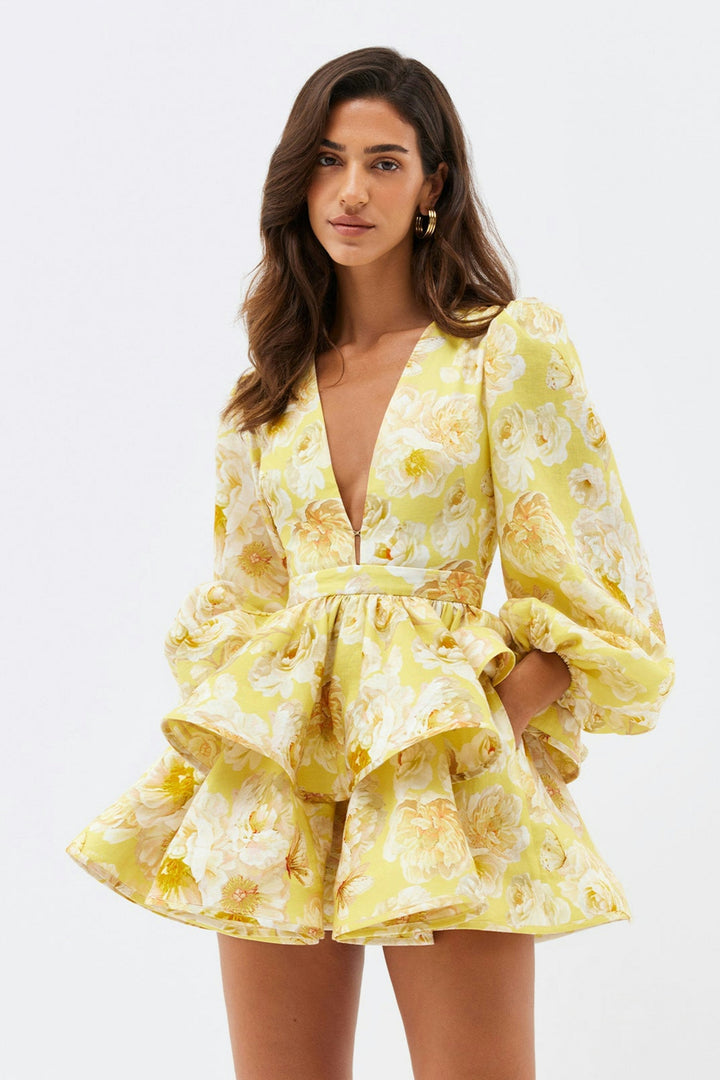 Ivy - Floral Ruffle Mini Dress