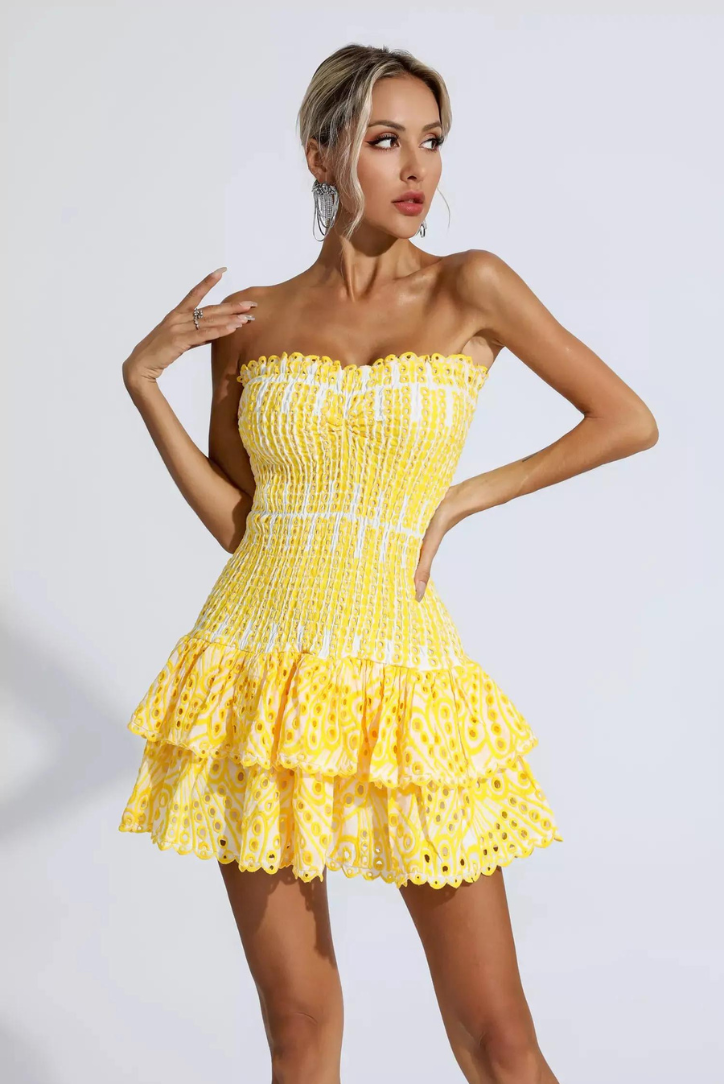 Cassia - Radiant Ruffled Mini Dress