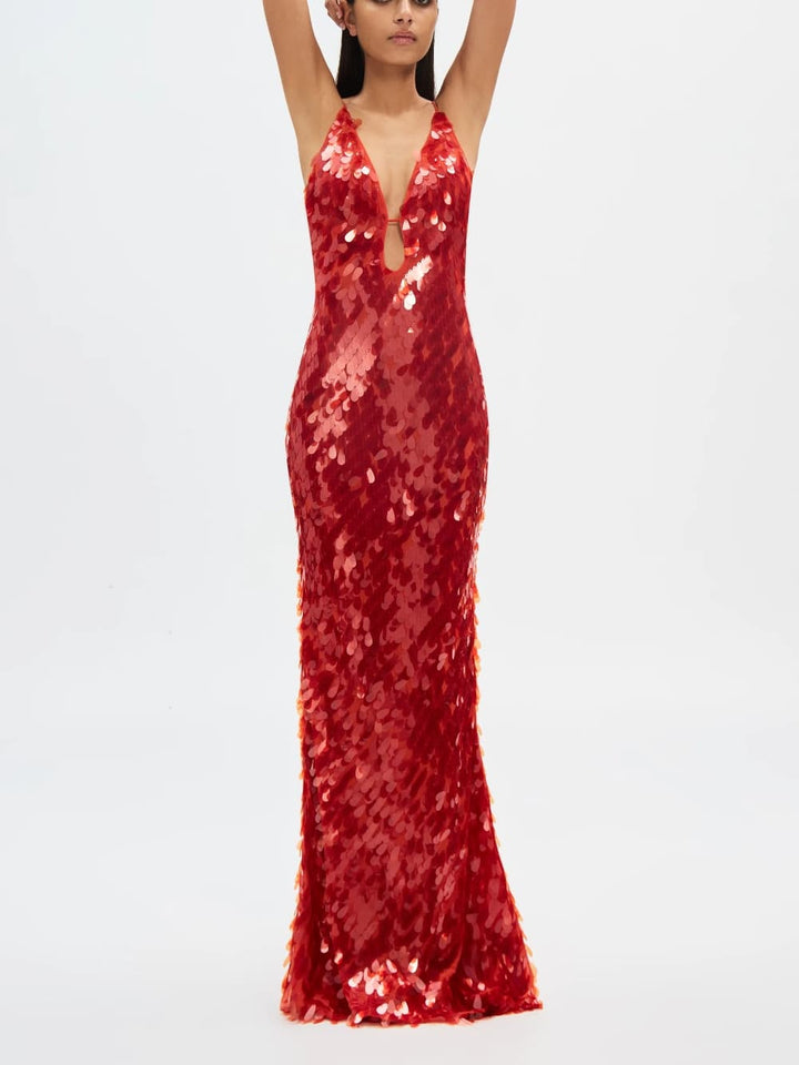 Red Sapphire - Sequin Maxi Dress