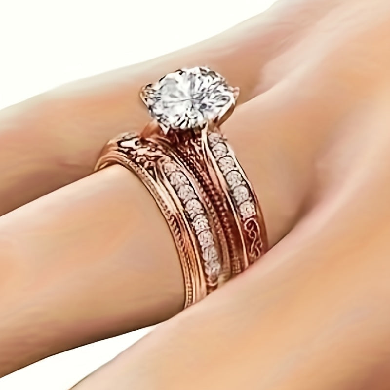 Valentina – Rose Gold Ring Set