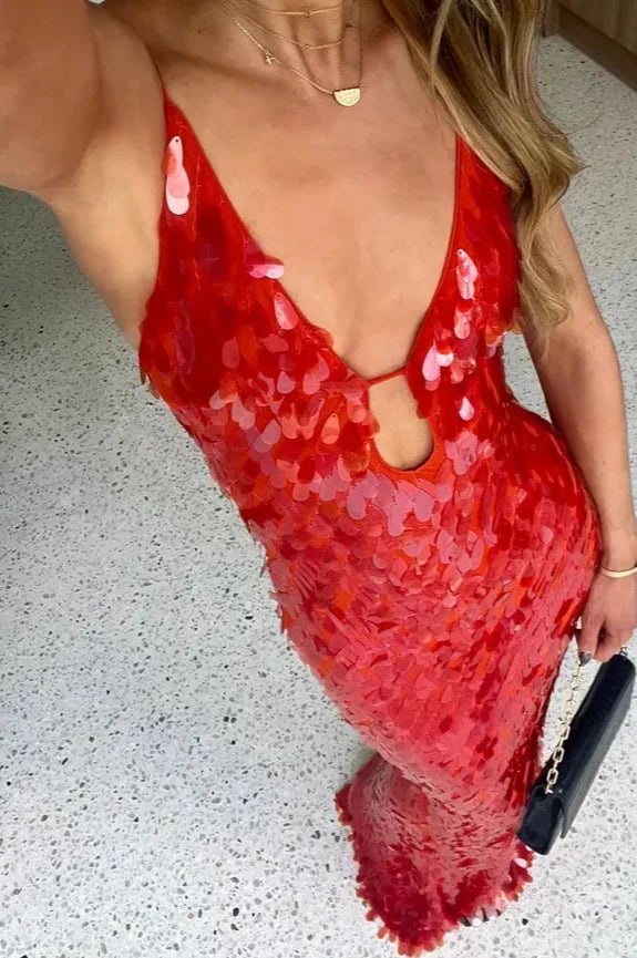 Isla - Backless Sequin Dress