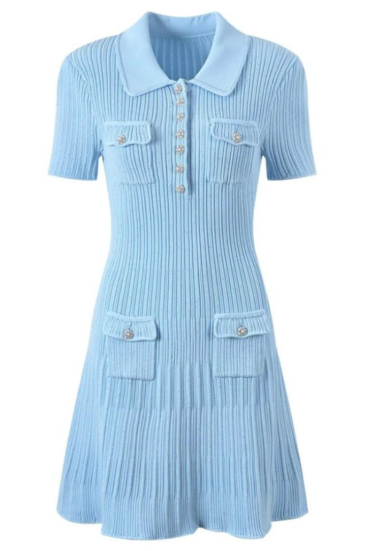 Janna - Sculpted Crystal Ribbed Mini Dress