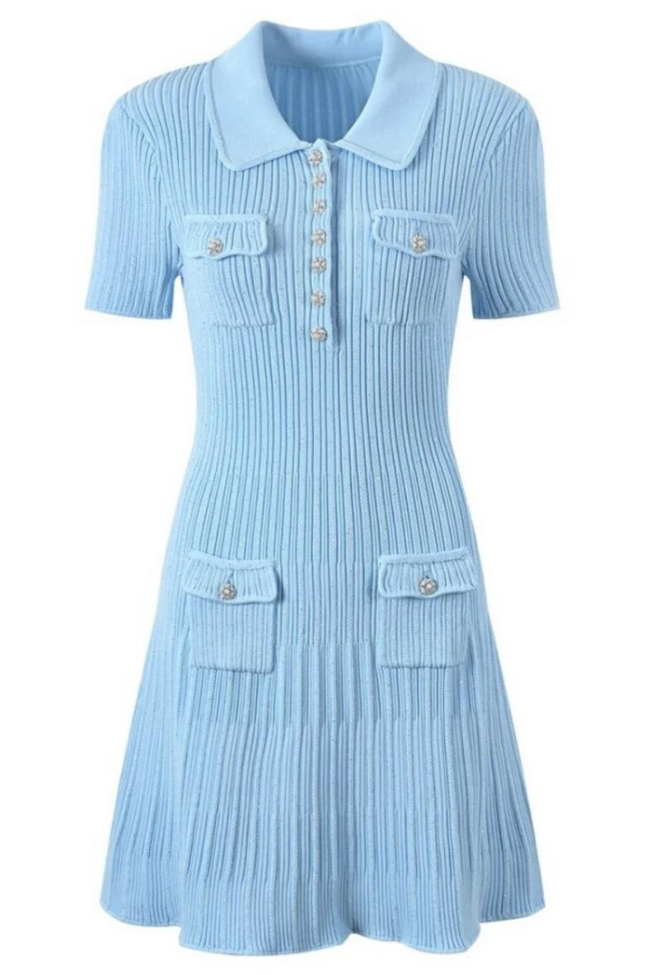 Janna - Sculpted Crystal Ribbed Mini Dress
