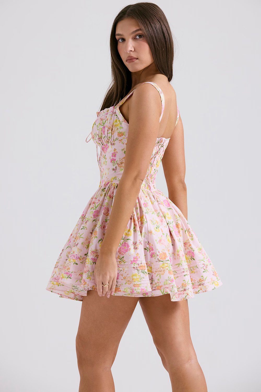 Rhea Mini Dress - Pink Floral