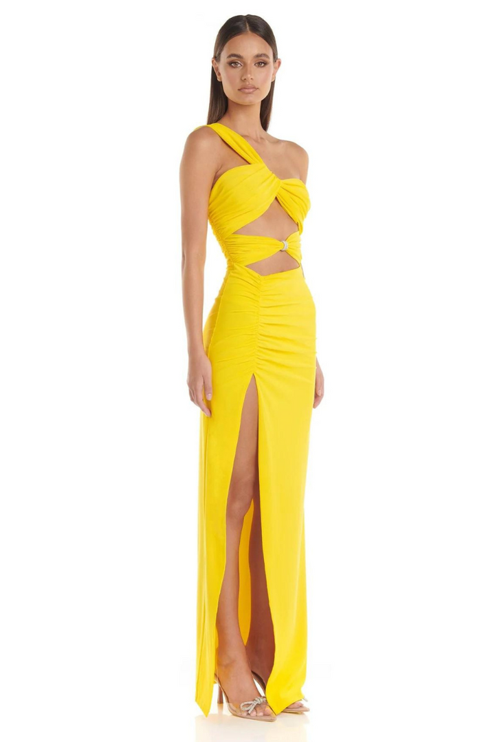 Maritoni - Asymmetrical Crystal Maxi Dress
