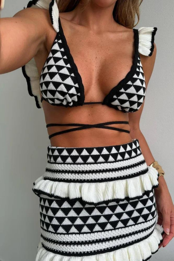 Dina - Sleek Color Block Two-Piece Set