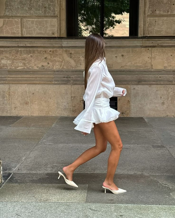 Kate - Structured Flowy Mini Dress