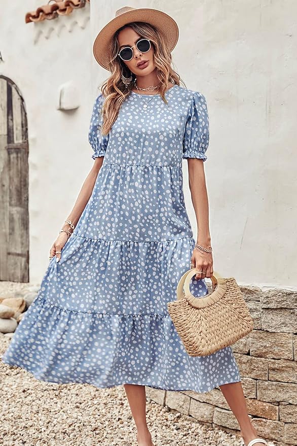 Esme - Leopard Print Puff Sleeve Dress