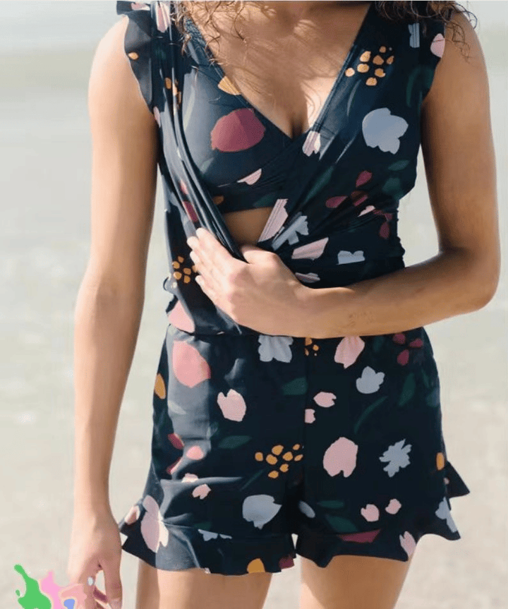 Mary - Swimsuit with ruffles and bust support