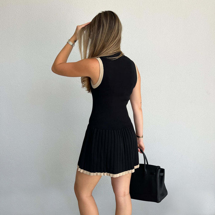 Tessa - Sleek Contrast Ribbed Mini Dress