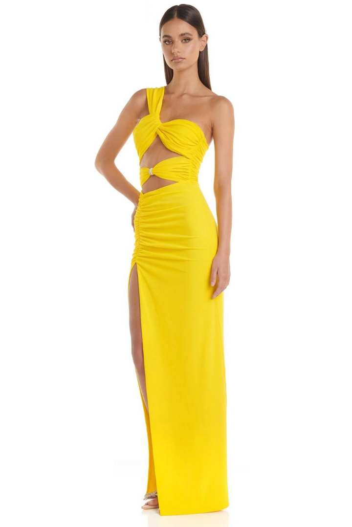 Maritoni - Asymmetrical Crystal Maxi Dress