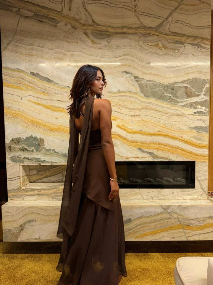 Camilla - Tube Top Spliced Dress with Scarf