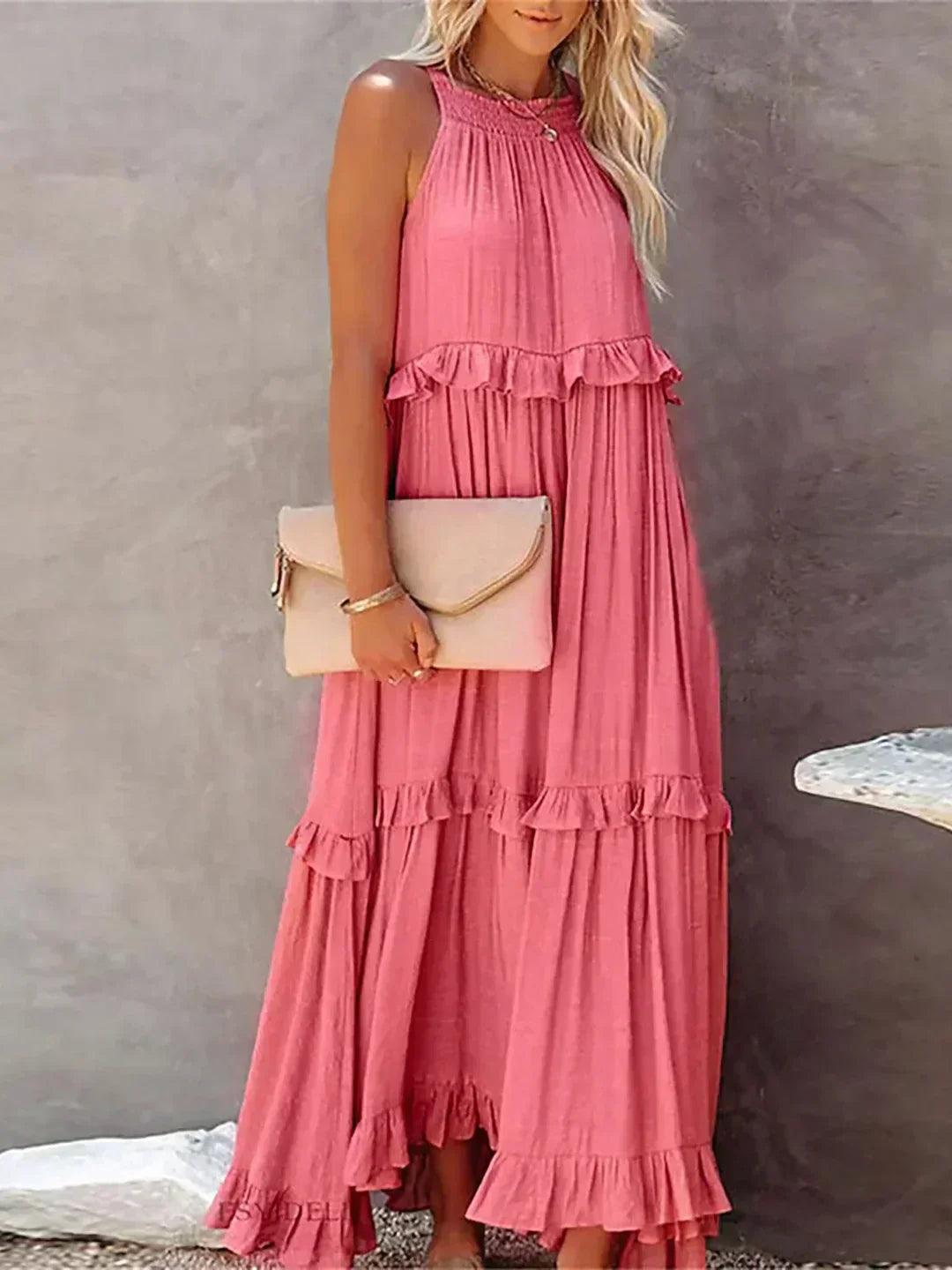 Sarah - Halter Ruffle Maxi Dress (Almost sold out)