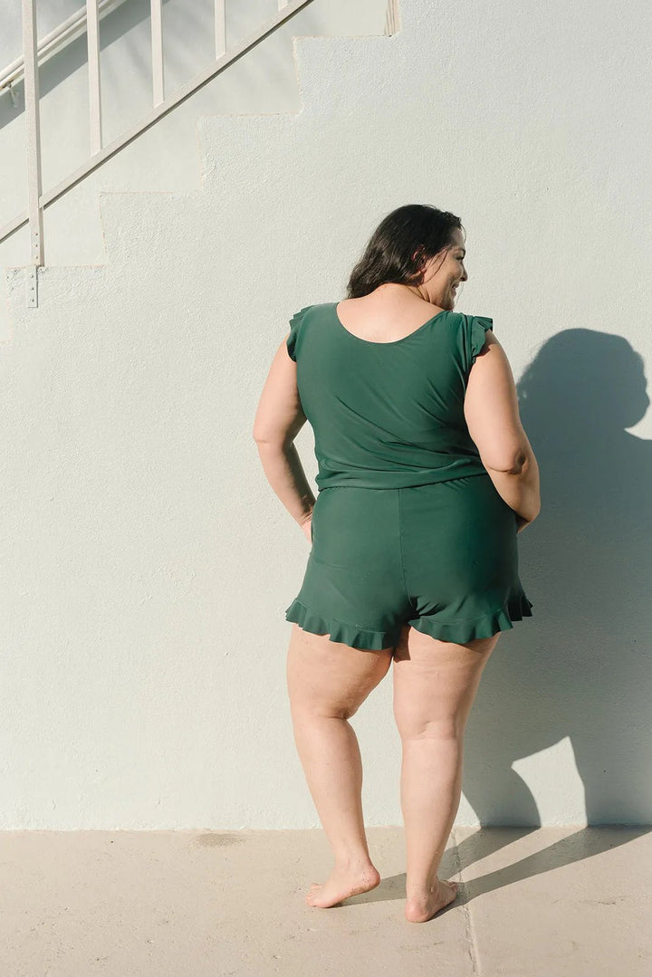 Mary - Swimsuit with ruffles and bust support