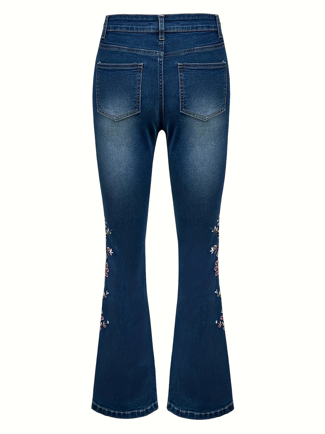 Bella – Floral Embroidered Flare Jeans