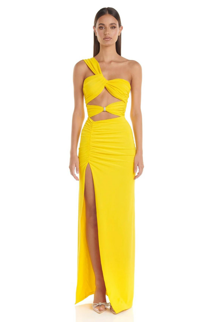 Maritoni - Asymmetrical Crystal Maxi Dress