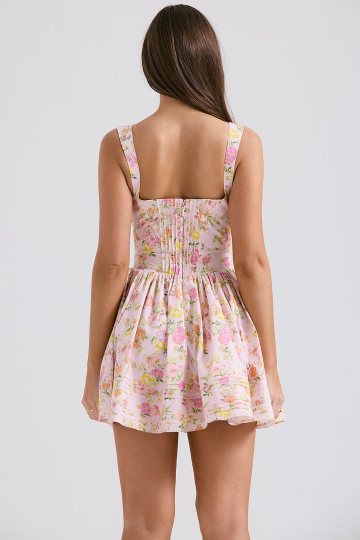 Rhea Mini Dress - Pink Floral