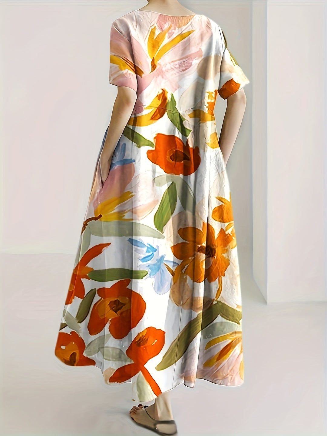 Olivia – Elegant Floral Print Casual Dress
