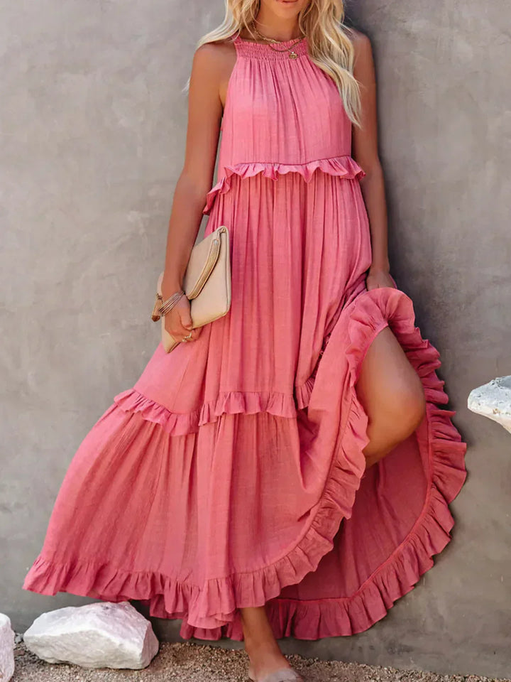 Sarah - Halter Ruffle Maxi Dress (Almost sold out)