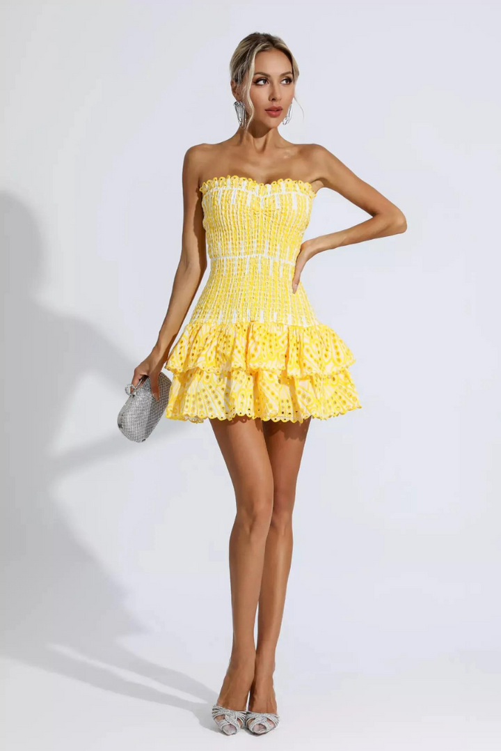 Cassia - Radiant Ruffled Mini Dress