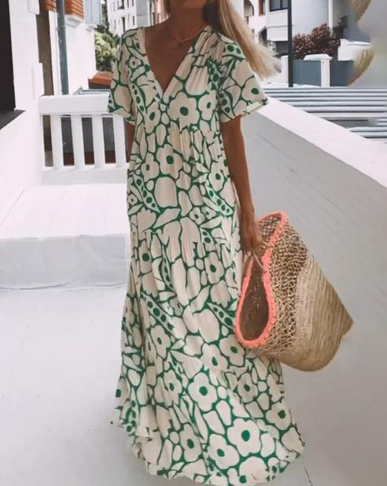 Ester- Maxi Dress with Short Sleeves