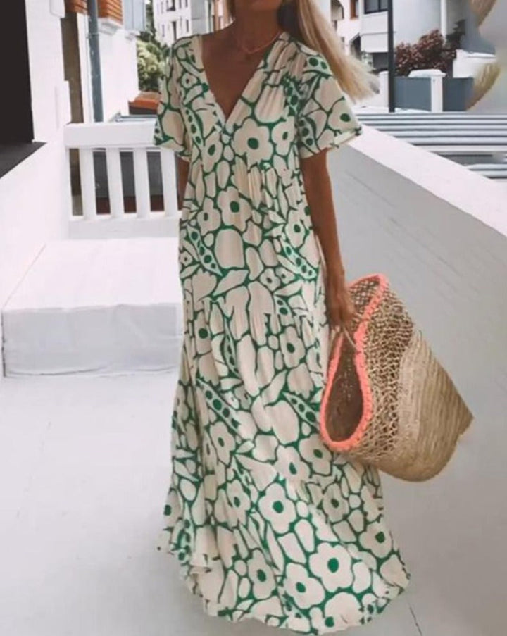 Ester- Maxi Dress with Short Sleeves