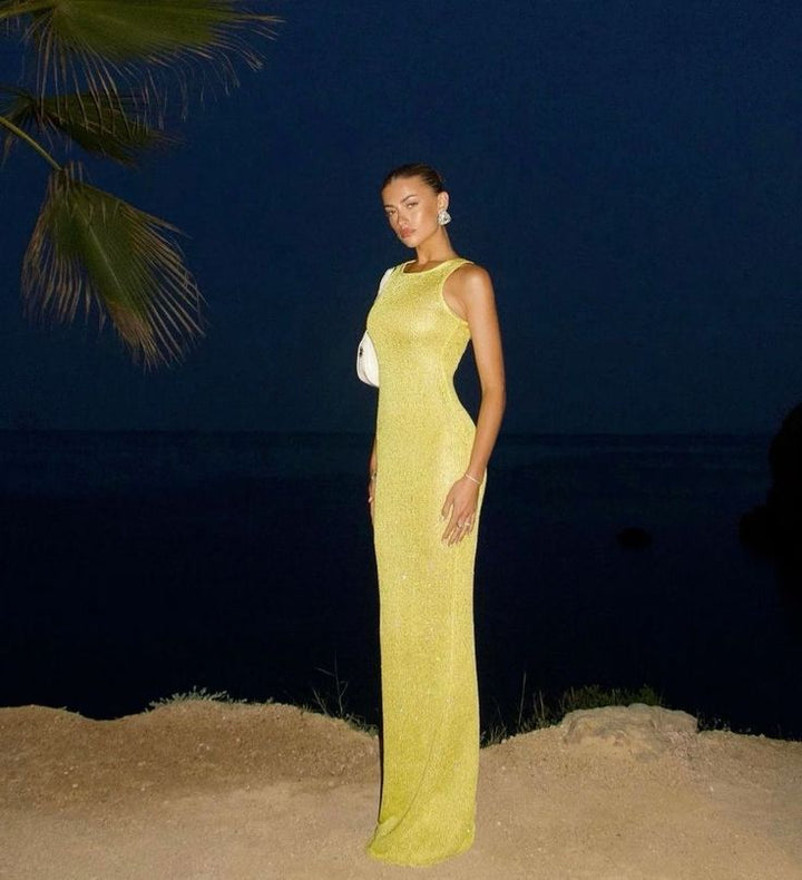 Marina - Glamorous Sequin Sleeveless Maxi Dress