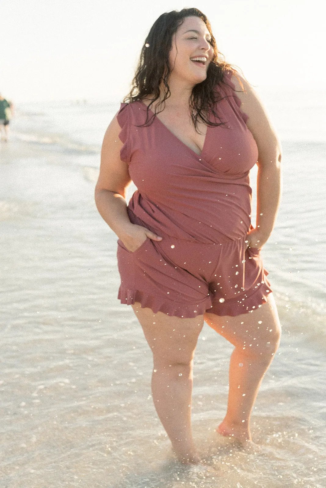 Mary - Swimsuit with ruffles and bust support