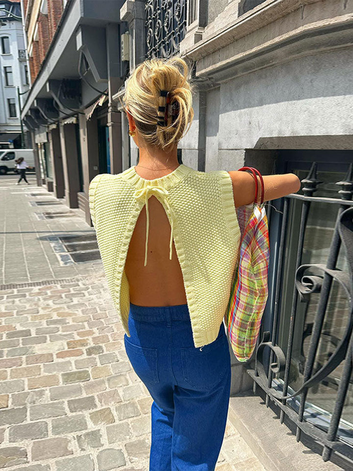 Heidi - Chic Knitted Backless Cardigan Top