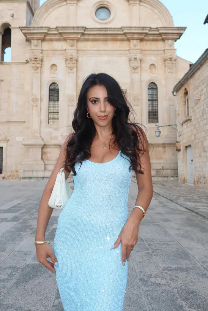 Marina - Glamorous Sequin Sleeveless Maxi Dress