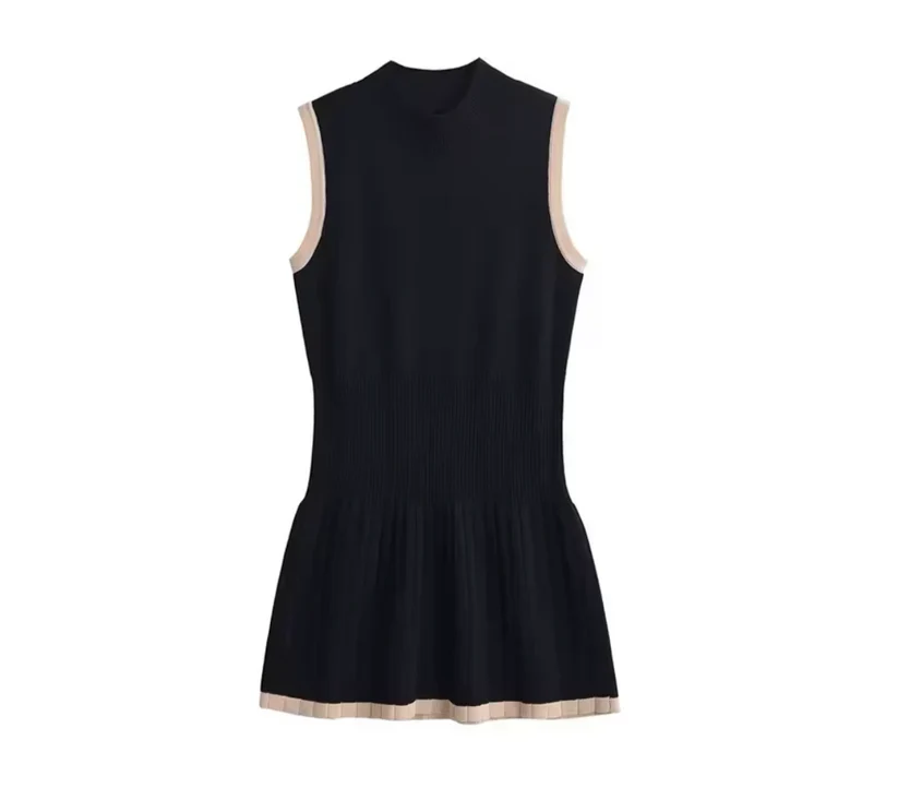 Tessa - Sleek Contrast Ribbed Mini Dress