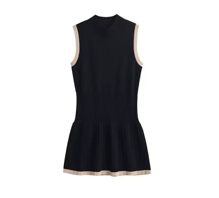 Tessa - Sleek Contrast Ribbed Mini Dress