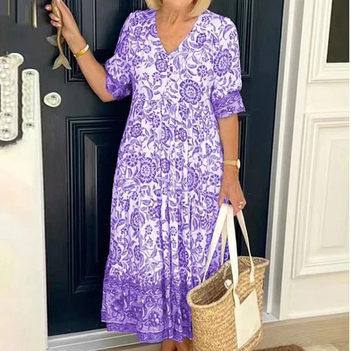 Arias - V-neck Bohemian Dress