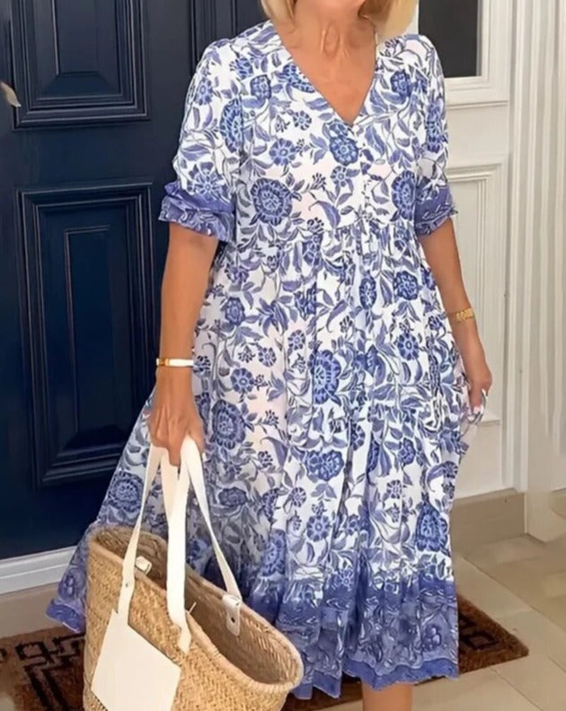 Arias - V-neck Bohemian Dress