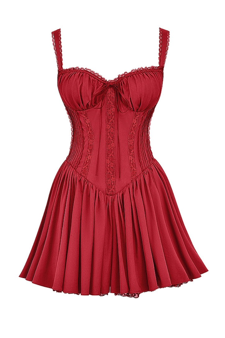 Samantha - Romantic Lace-Back Mini Dress