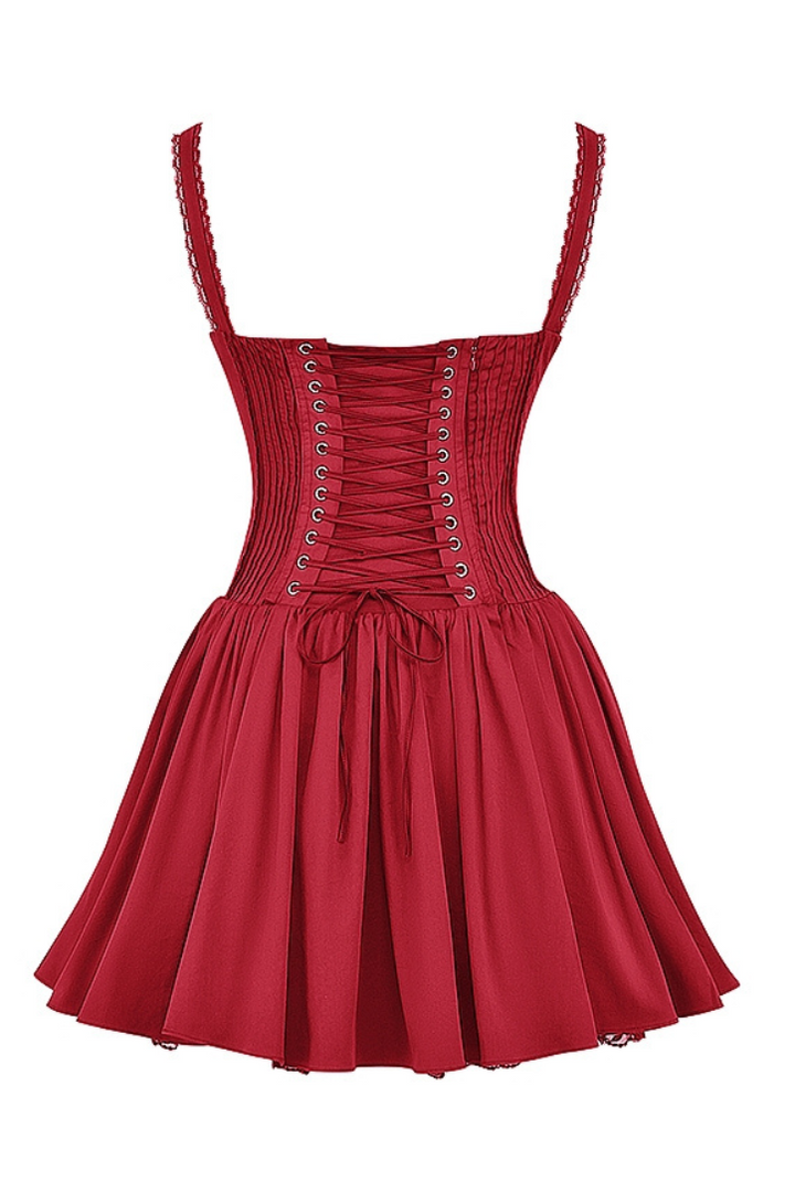 Samantha - Romantic Lace-Back Mini Dress