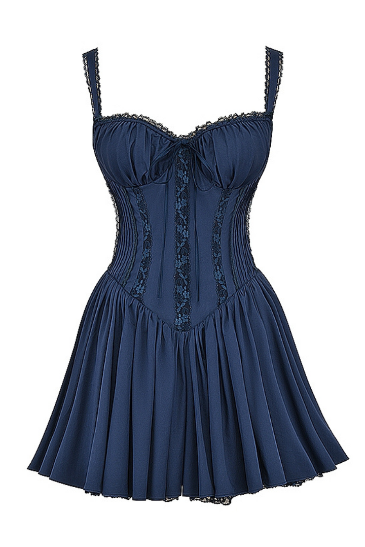 Samantha - Romantic Lace-Back Mini Dress
