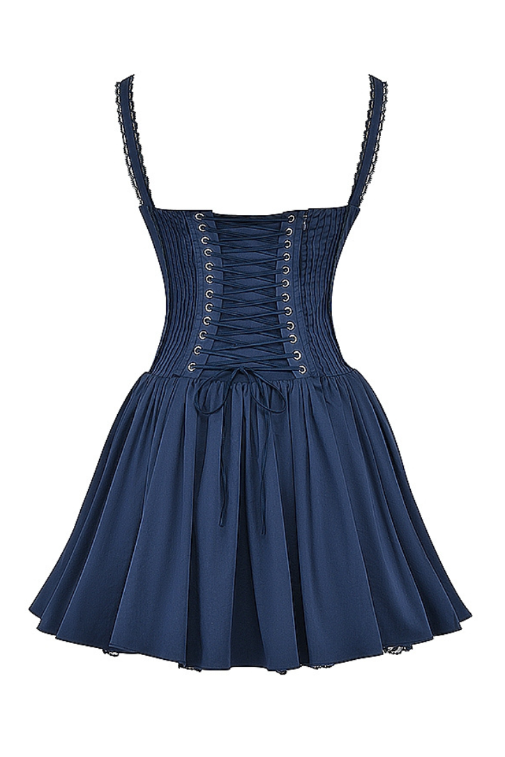 Samantha - Romantic Lace-Back Mini Dress