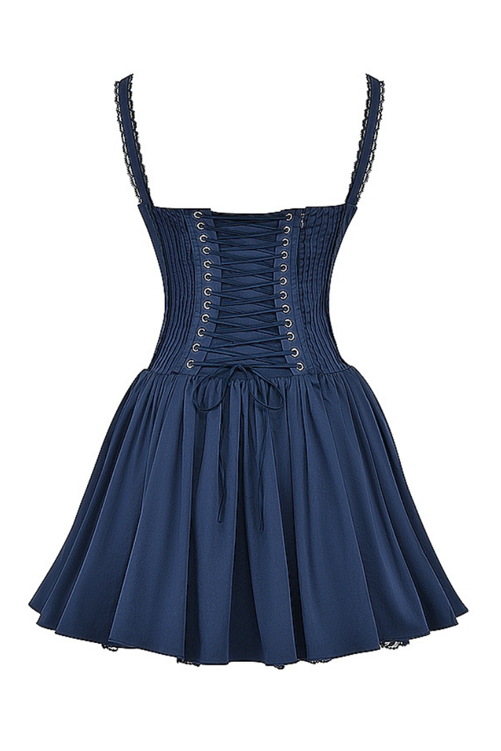 Samantha - Romantic Lace-Back Mini Dress