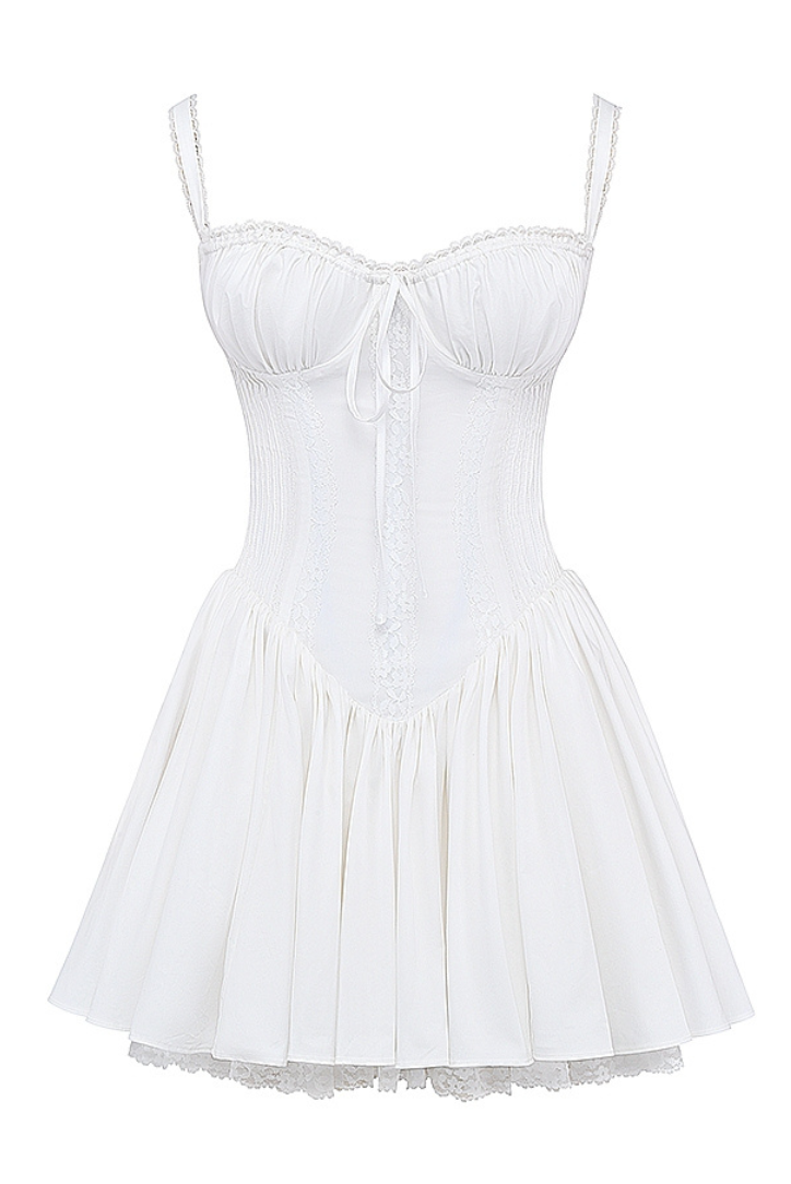 Samantha - Romantic Lace-Back Mini Dress