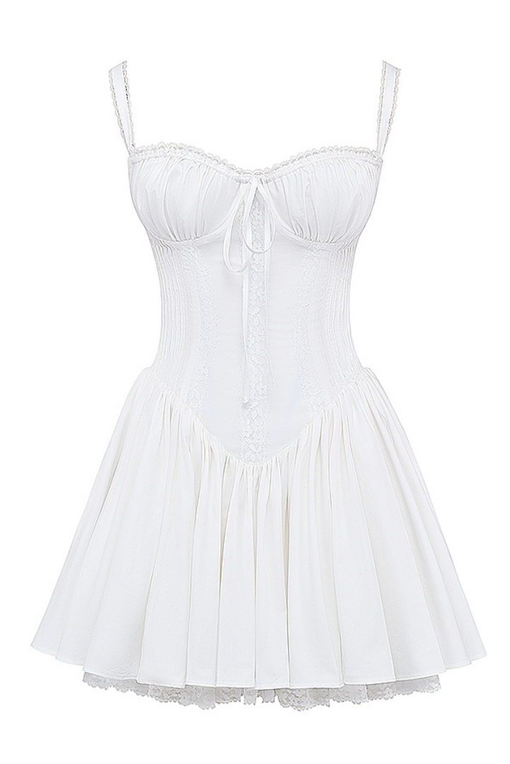 Samantha - Romantic Lace-Back Mini Dress