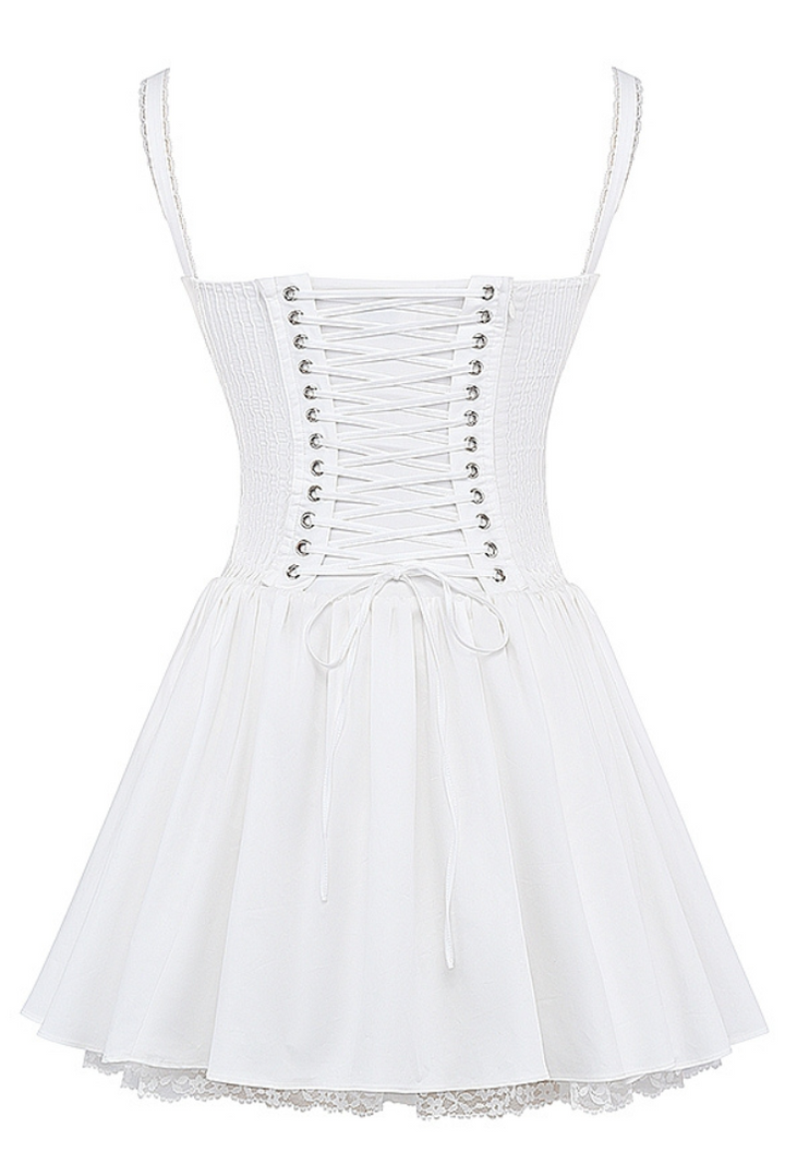 Samantha - Romantic Lace-Back Mini Dress