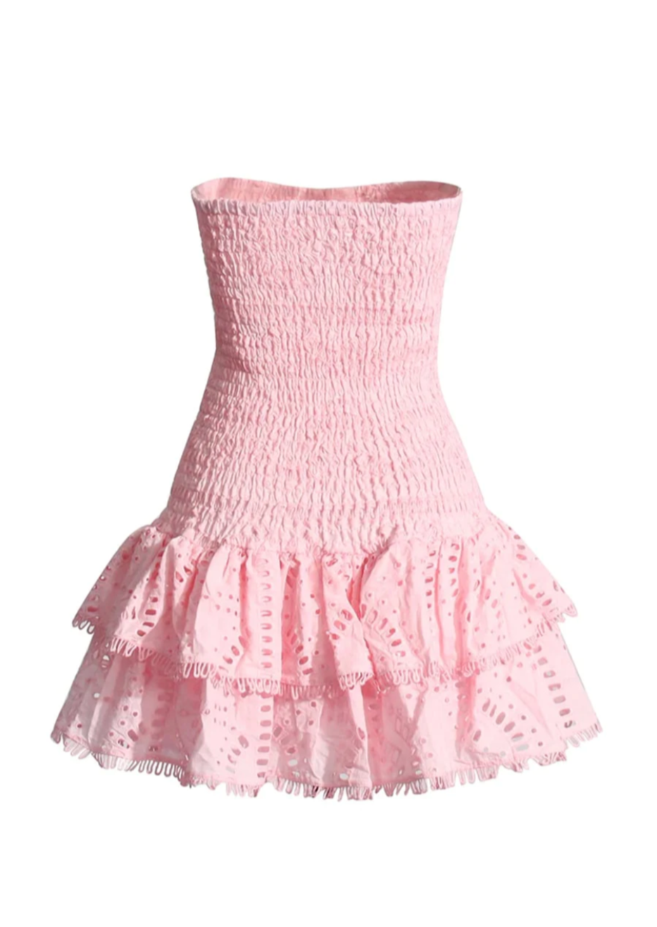 Athena - Elegant Strapless Flared Mini Dress