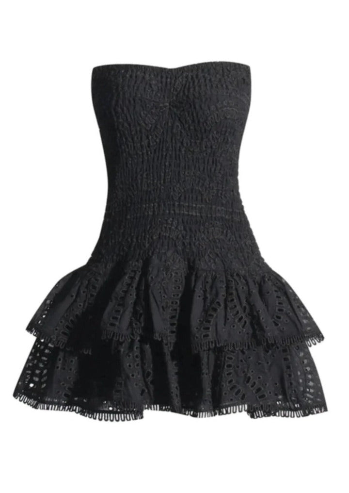 Athena - Elegant Strapless Flared Mini Dress