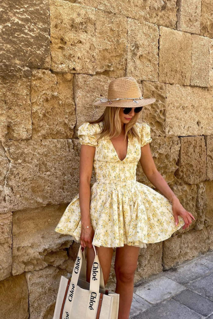 Karina - Romantic Bloom Floral Mini Dress