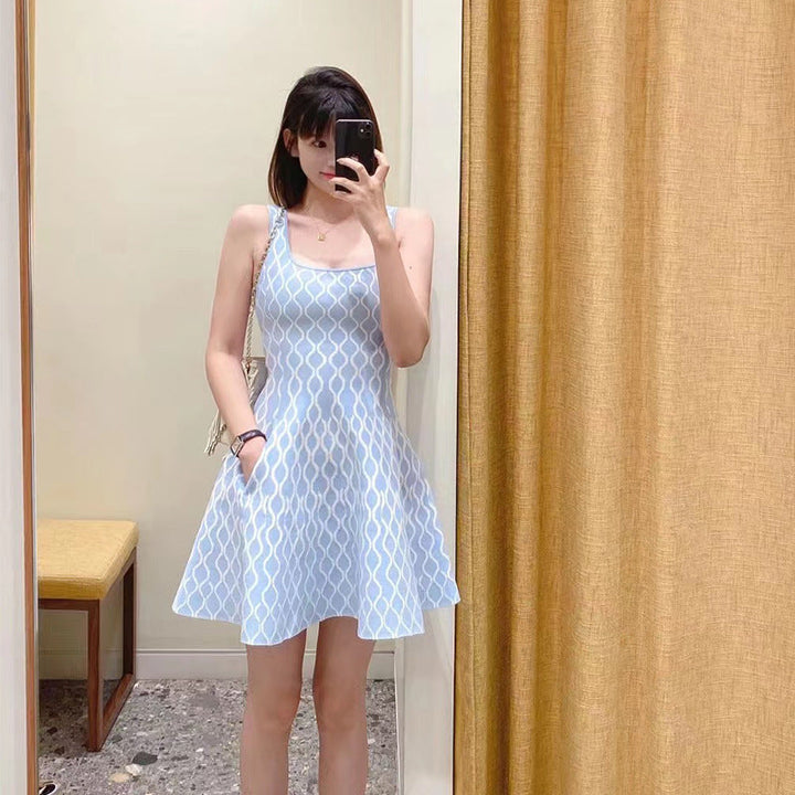 Natalia - Bold Contrast Knit Mini Dress