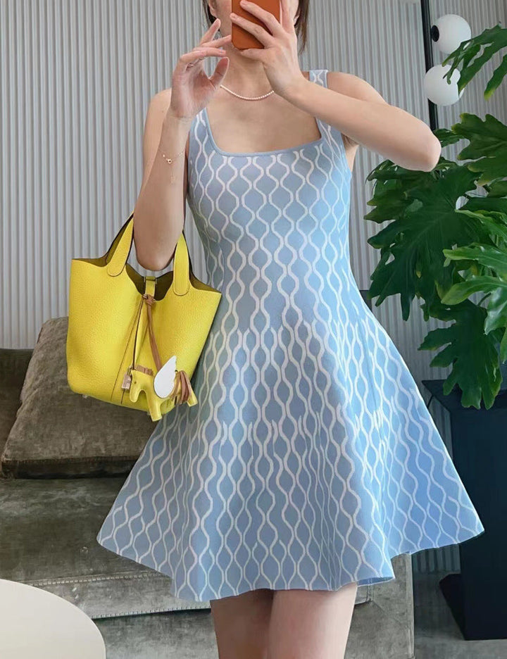 Natalia - Bold Contrast Knit Mini Dress