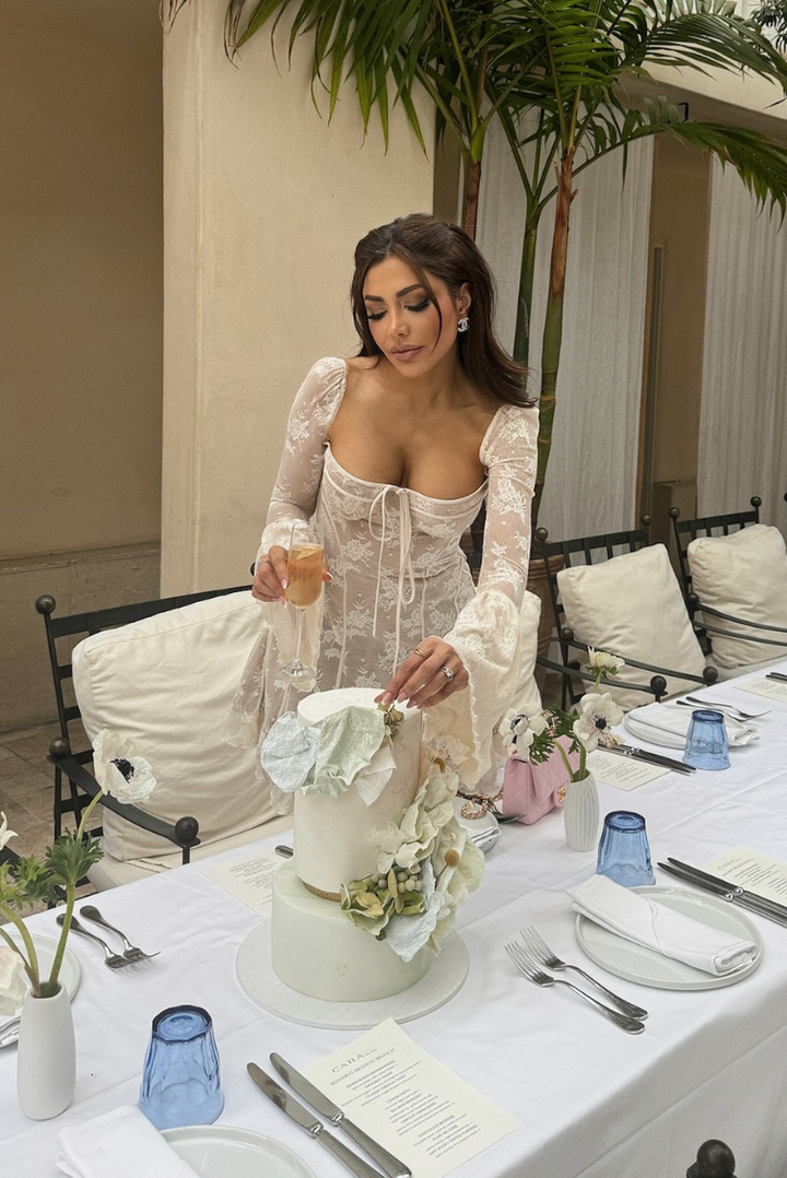 Evelina - Romantic Flared Lace Mini Dress