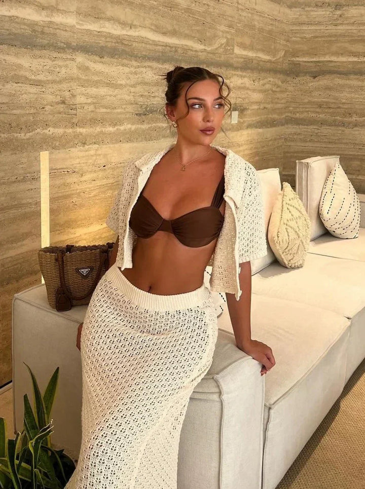 Amelia - Textured Crochet Two-Piece Set